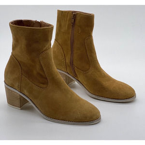 Crevo Jade Boots Booties Sand Brown Solid Leather Cushioned Womens Size 6‎